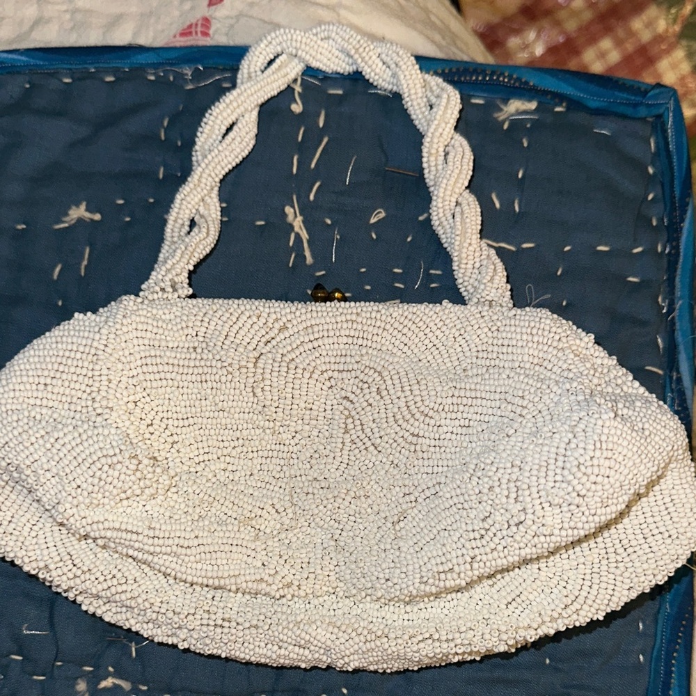 Bags by Joseph Elegant White Beaded Women's Bag Baguette